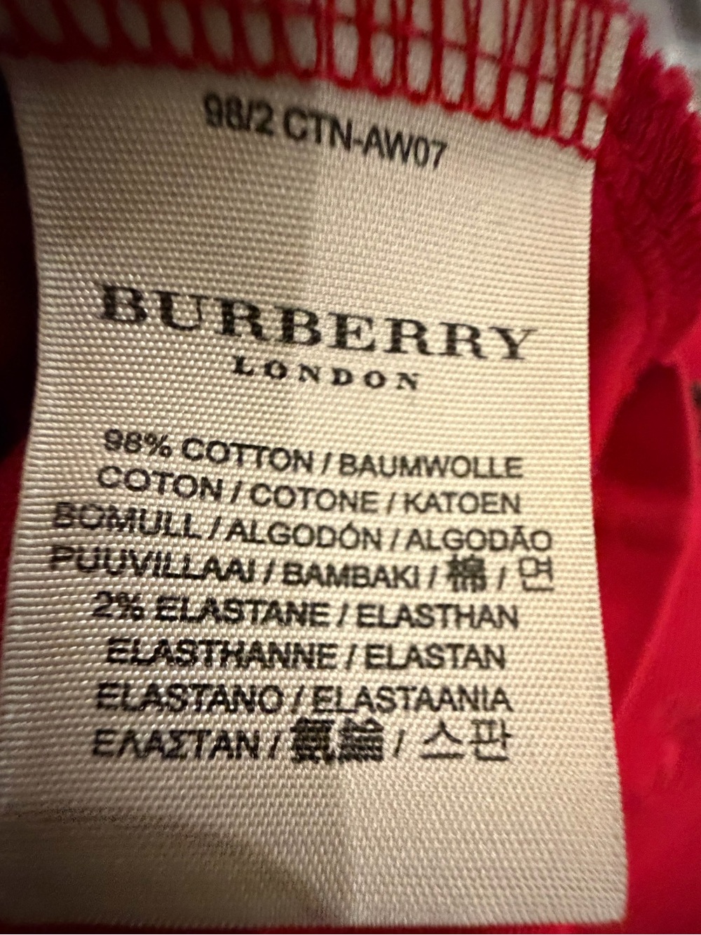 Burberry Red Short-Sleeve Polo Top size medium - Picture 8 of 8